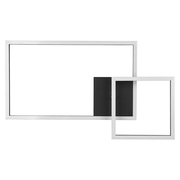 Reality Leuchten LED-Deckenleuchte Padella - 25 W, L x B x H: 63,5 x 37 x 7,5 cm, Schwarz, Warmweiß - Weißer magnetischer Wandrahmen, ideal zum Organisieren und Anzeigen von Notizen. Vielseitiges und modernes Design für Büro oder Zuhause.