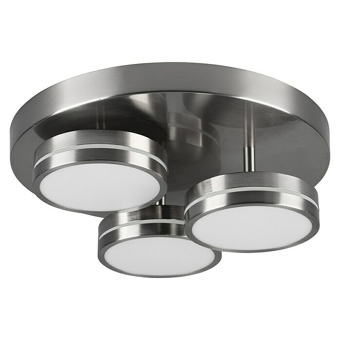 Trio Leuchten Franklin LED-Deckenleuchte rund (24 W, Ø x H: 35 x 13 cm, Nickel, Warmweiß) | BAUHAUS