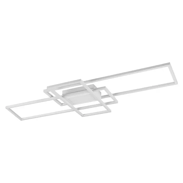 Trio Leuchten LED-Deckenleuchte Irvine - 60 W, L x B x H: 42 x 105 x 6,5 cm, Weiß, Mehrfarbig - Weiße lineare geometrische LED-Deckenleuchte.