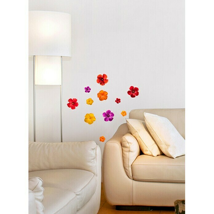 Vinilo de pared (Flor de hibisco, 21 x 29,7 cm)