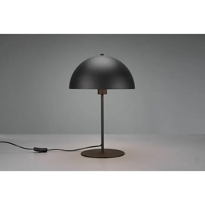Trio Leuchten Tischleuchte rund Nola - 40 W, Ø x H: 30 x 45 cm, Schwarz matt, E27 - Elegante Schreibtischleuchte mit halbkugelförmigem Schirm in dunklem Metall, die ein sanftes, gerichtetes Licht spendet und eine moderne Note verleiht.