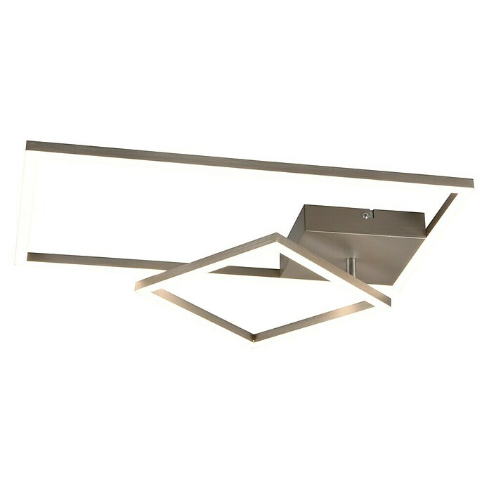 Reality Leuchten LED-Deckenleuchte Padella (25 W, L x B x H: 37 x 63,5 x 7,5 cm, Nickel, Neutralweiß) | BAUHAUS