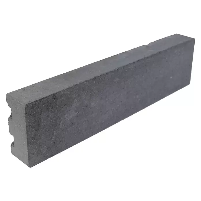EHL Creaform Verblendstein - 15 x 60,3 x 6,7 cm, Lavaschwarz, Beton - Dunkelgrauer Betonrandstein mit profiliertem Ende.