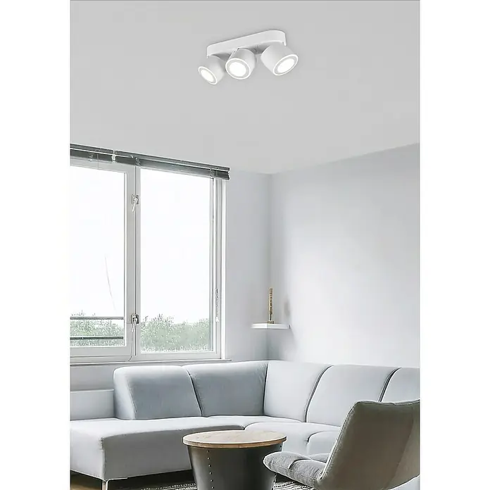 Trio Leuchten LED-Deckenstrahler Taurus - 15 W, Weiß, Warmweiß, 3 Stk. - Eine moderne Deckenleuchte mit drei individuell einstellbaren Strahlern in Weiß, die ein helles und fokussiertes Licht bietet.\n