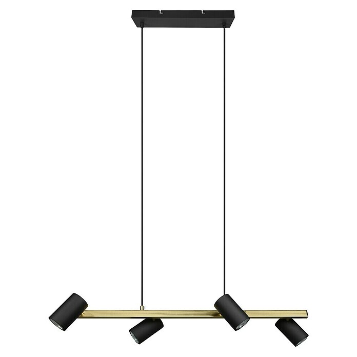 Trio Leuchten Marley Pendelleuchte (140 W, L x B x H: 20 x 80 x 150 cm, Schwarz/Gold, GU10, Anzahl Leuchtmittel: 4 Stk.) | BAUHAUS