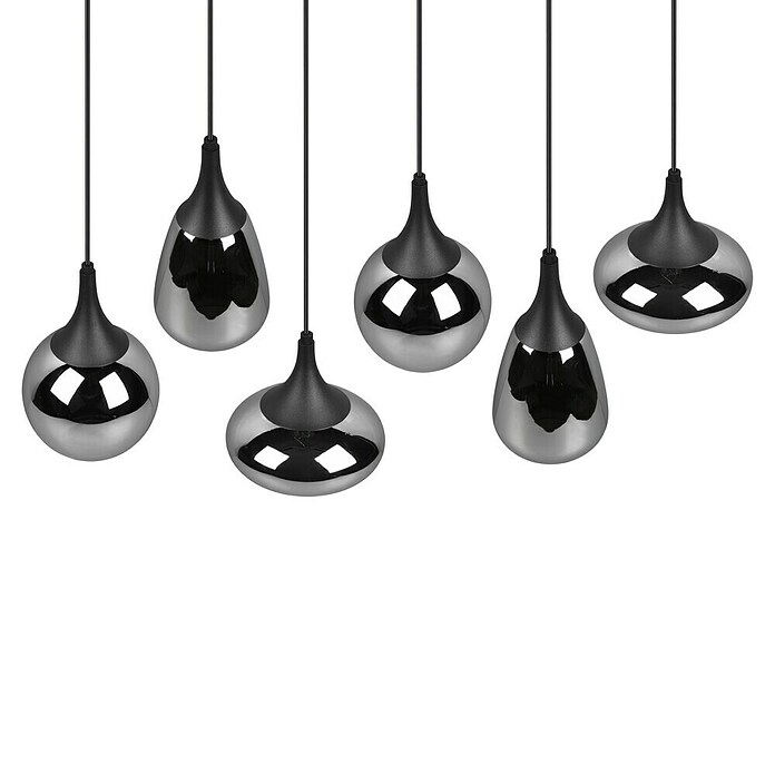 Trio Leuchten Lumina Pendelleuchte (6 Stk., 240 W, L x B x H: 34,5 x 93,8 x 150 cm, Chrom, Schwarz, E14) | BAUHAUS