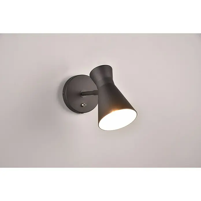Reality Leuchten Enzo Wandleuchte - 10 W, L x B x H: 29,2 x 11,5 x 16,5 cm, Schwarz, E27 - Elegante, moderne schwarze Wandleuchte. Die verstellbare Leuchte spendet ein helles, fokussiertes Licht und ist ideal für jeden Raum.
