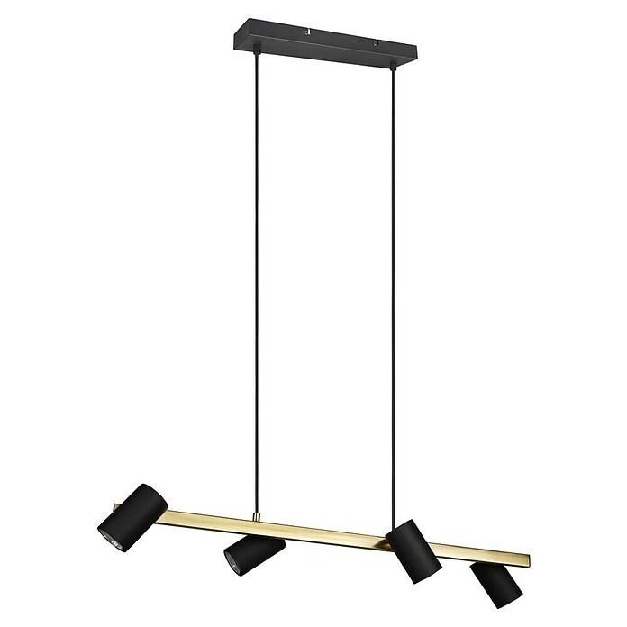 Trio Leuchten Marley Pendelleuchte (140 W, L x B x H: 20 x 80 x 150 cm, Schwarz/Gold, GU10, Anzahl Leuchtmittel: 4 Stk.) | BAUHAUS