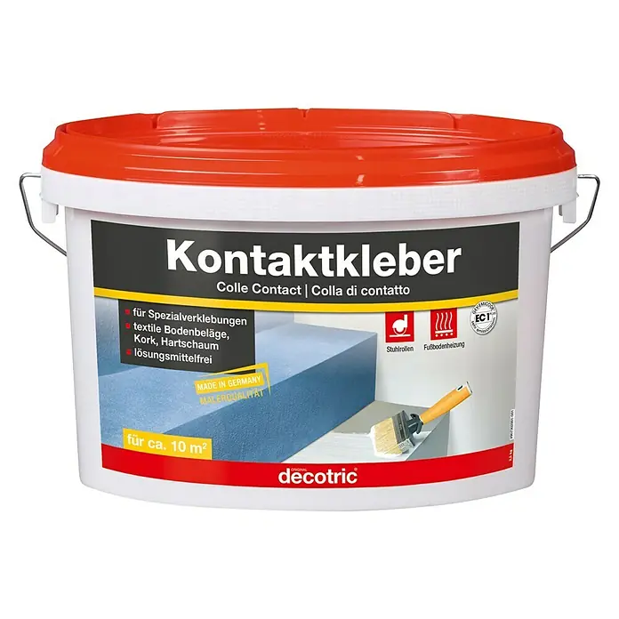 Decotric Kontaktkleber - 2,5 kg, Lösemittelfrei - Ein Eimer Kontaktkleber von Decotric, ideal für spezielle Verklebungen, wie textile Bodenbeläge, Kork und Hartschaum.