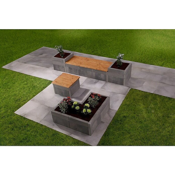 EHL Creaform Loungetisch (72,5 x 72,5 x 48 cm, Lavaschwarz, Beton) | BAUHAUS