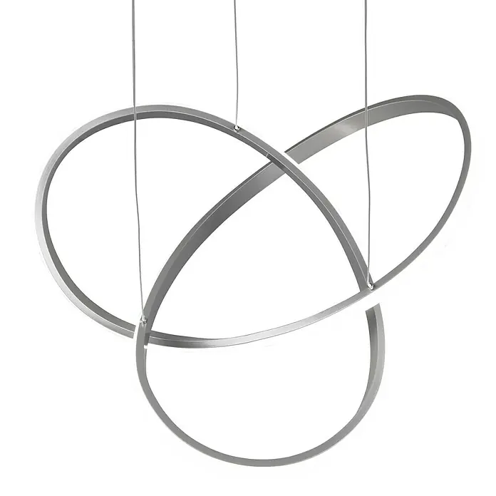 Reality Leuchten Course LED-Pendelleuchte - 27 W, Nickel, Neutralweiß - Moderne LED-Pendelleuchte mit verschlungenem Design. Elegante Beleuchtung für stilvolle Innenräume, die Helligkeit und Design vereint.