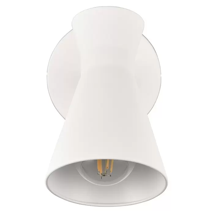 Reality Leuchten Enzo Wandleuchte - 10 W, L x B x H: 29,2 x 11,5 x 16,5 cm, Weiß, E27 - Weiße moderne Wandleuchte mit sichtbarer LED-Glühfadenlampe.