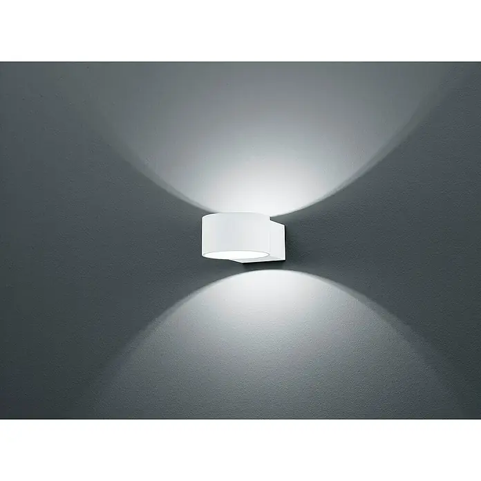 Trio Leuchten LED-Wandleuchte Lacapo - 4 W, L x B x H: 15 x 10,5 x 6 cm, Weiß, Warmweiß - Moderne, weiße Wandleuchte, die ein helles, indirektes Licht nach oben und unten wirft und eine elegante Atmosphäre schafft.