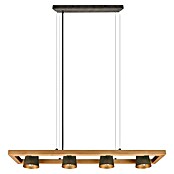 Trio Leuchten Bell Pendelleuchte (100 W, L x B x H: 21 x 100 x 150 cm, Nickel-antik/Holz, E14) | BAUHAUS