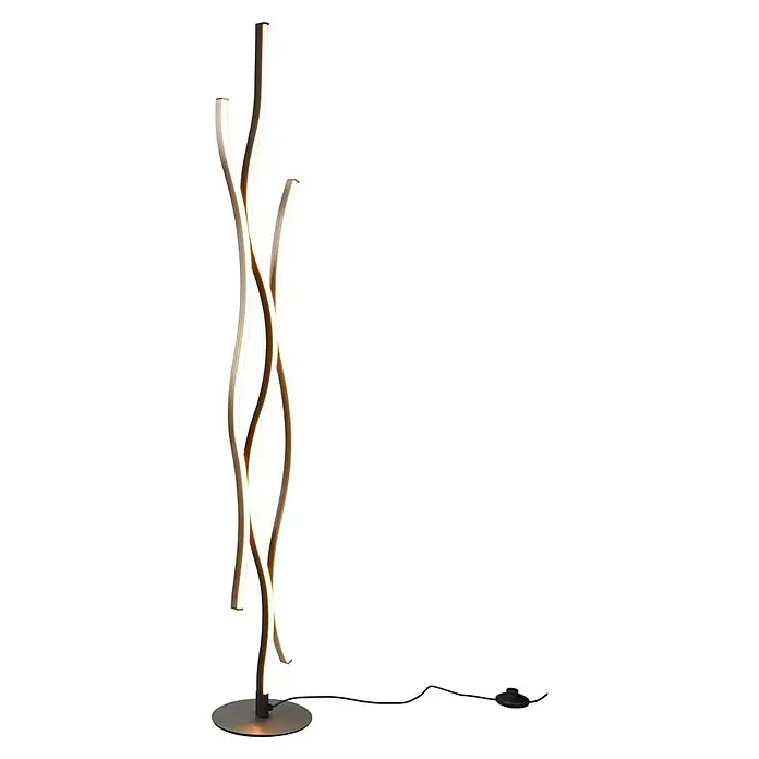 Trio Leuchten Blaze LED-Stehleuchte - 28 W, Höhe: 138 cm, Aluminium gebürstet, Mehrfarbig - Elegante LED-Stehlampe mit geschwungenem Design. Die Lampe sorgt mit ihrem warmen Licht für eine stimmungsvolle Atmosphäre.