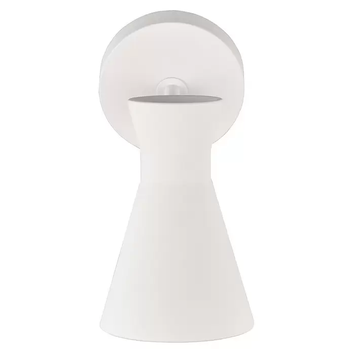 Reality Leuchten Enzo Wandleuchte - 10 W, L x B x H: 29,2 x 11,5 x 16,5 cm, Weiß, E27 - Weiße Wandleuchte mit rundem Sockel und modernem, trichterförmigem Schirm.