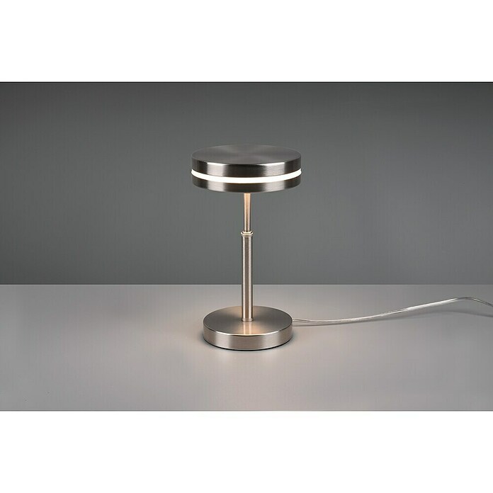 Trio Leuchten Franklin LED-Tischleuchte rund (6 W, Ø x H: 14 x 25 cm, Nickel, Warmweiß) | BAUHAUS