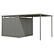 Karibu Gerätehaus Callisto 2 (Außenmaß inkl. Dachüberstand (B x T): 456 x 242 cm, Metall, Staubgrau) | BAUHAUS