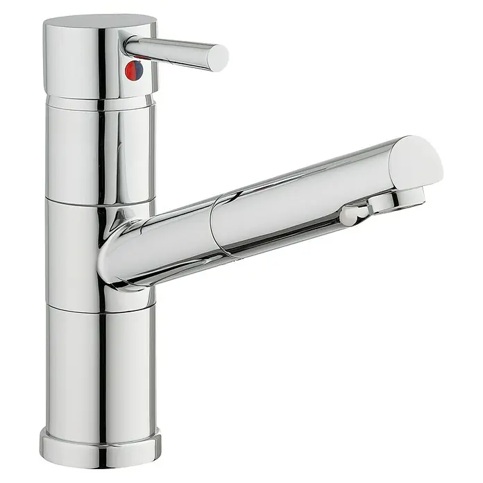 Camargue Merida Spültischarmatur - Chrom, Glänzend - Glänzender Chrom-Wasserhahn mit Einhebelmischer für Küche oder Bad. Modernes Design für stilvolle Sanitäranlagen.