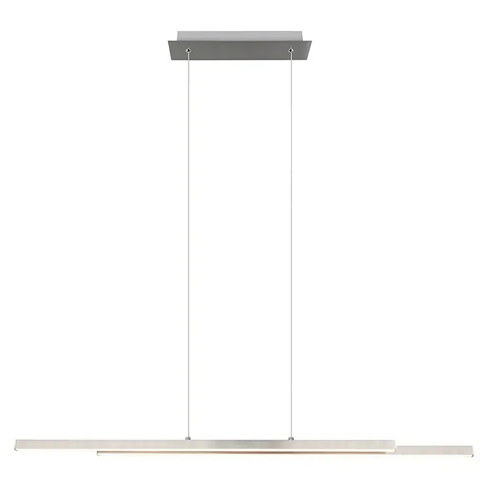 Reality Leuchten LED-Pendelleuchte Odio - 22 W, L x B x H: 8,5 x 110 x 150 cm, Nickel, Warmweiß - Modernes lineares LED-Pendelleuchte-Design. Elegante Beleuchtungslösung für Wohn- und Geschäftsräume, minimalistisch und stilvoll.