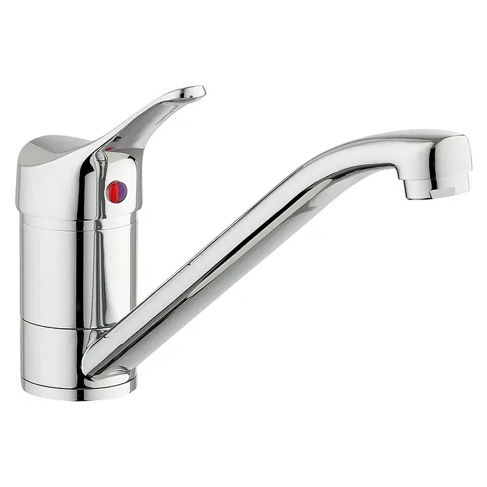 Camargue Spültischarmatur AtticaNiederdruck, Chrom, Glänzend - Verchromter Wasserhahn mit Einhebelmischer für Küche oder Bad, glänzende Oberfläche und modernes Design für zeitgemäße Sanitäranlagen.