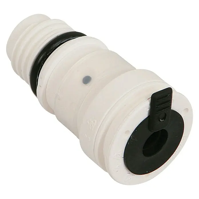 Marley AquaStec Eingang für Verteiler - Durchmesser: 26 mm - Weiße Schlauchkupplung mit schwarzem O-Ring und Entriegelungsknopf für eine schnelle und sichere Verbindung.