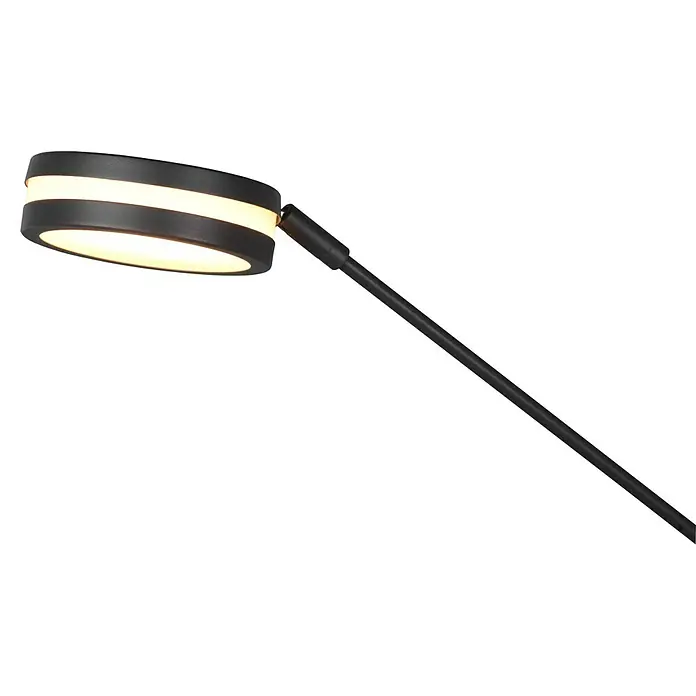 Trio Leuchten Franklin LED-Stehleuchte - 35 W, Höhe: 181 cm, Anthrazit, Mehrfarbig - Moderne schwarze Lampe mit kreisförmigem Lampenkopf und warmem Licht, ideal für stilvolle Beleuchtung.