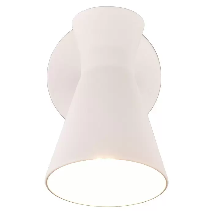 Reality Leuchten Enzo Wandleuchte - 10 W, L x B x H: 29,2 x 11,5 x 16,5 cm, Weiß, E27 - Weiße konische Wandleuchte mit leuchtendem, nach unten strahlendem Licht.