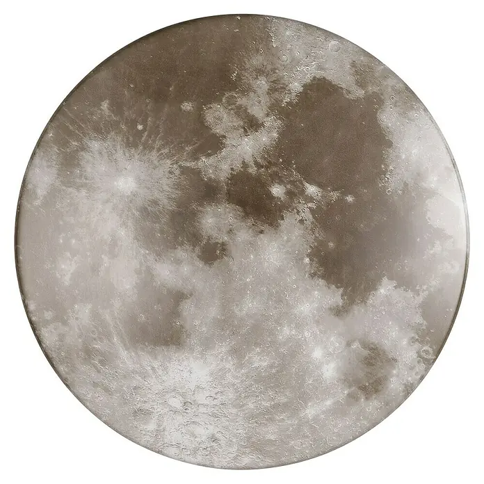 Reality Leuchten LED-Deckenleuchte rund Moonika - 15 W, Ø x H: 37 x 8,5 cm, Weiß/Grau, Warmweiß - Vollmond-Dekoartikel. Detailreiche Mondoberfläche, ideal für astronomisch Interessierte und als stimmungsvolle Dekoration.