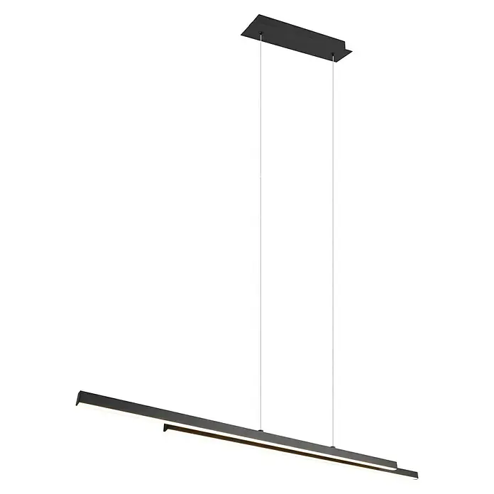 Reality Leuchten LED-Pendelleuchte Odio - 22 W, L x B x H: 8,5 x 110 x 150 cm, Schwarz, Warmweiß - Moderne, schwarze LED-Pendelleuchte mit minimalistischem Design und warmweißem Licht für stilvolle Beleuchtung.