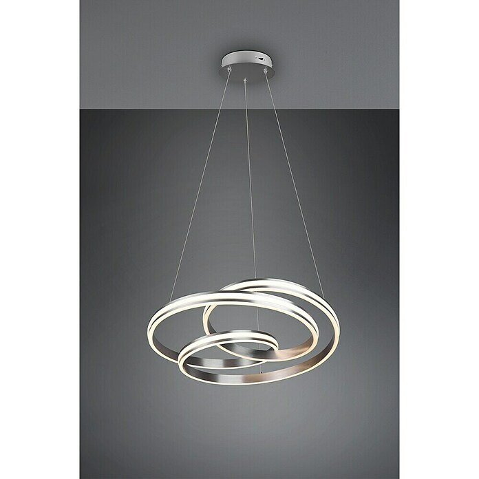 Trio Leuchten Nuria LED-Pendelleuchte rund (60 W, Ø x H: 60 x 150 cm, Nickel, Mehrfarbig) | BAUHAUS