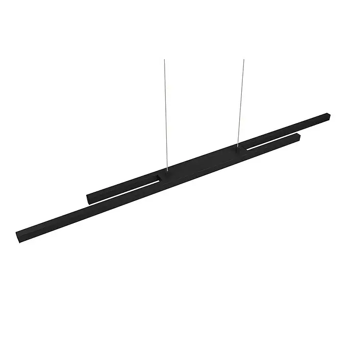 Reality Leuchten LED-Pendelleuchte Odio - 22 W, L x B x H: 8,5 x 110 x 150 cm, Schwarz, Warmweiß - Moderne schwarze Pendelleuchte mit linearem Design, ideal für stilvolle Innenräume. Elegantes und minimalistisches Beleuchtungselement.