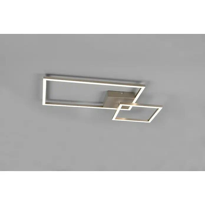 Reality Leuchten LED-Deckenleuchte Padella - 25 W, L x B x H: 37 x 63,5 x 7,5 cm, Nickel, Neutralweiß - Moderne LED-Deckenleuchte mit geometrischen Formen. Das Design besticht durch klare Linien und energiesparende LED-Technik.