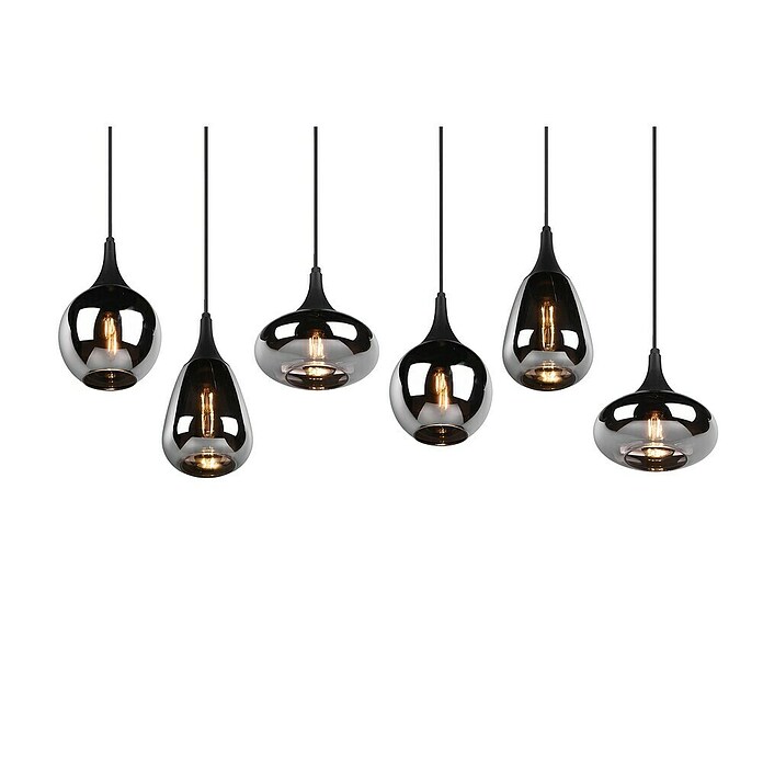 Trio Leuchten Lumina Pendelleuchte (6 Stk., 240 W, L x B x H: 34,5 x 93,8 x 150 cm, Chrom, Schwarz, E14) | BAUHAUS