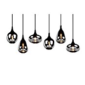 Trio Leuchten Lumina Pendelleuchte (6 Stk., 240 W, L x B x H: 34,5 x 93,8 x 150 cm, Chrom, Schwarz, E14) | BAUHAUS