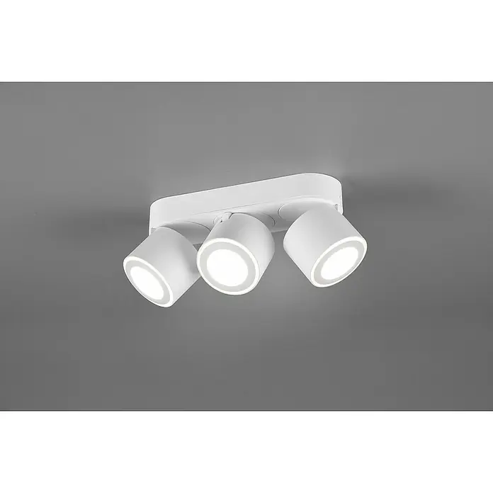 Trio Leuchten LED-Deckenstrahler Taurus - 15 W, Weiß, Warmweiß, 3 Stk. - Eine weiße Deckenleuchte mit drei Strahlern, die ein modernes und helles Design für jeden Raum bietet. Die Spots sind verstellbar.