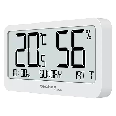 Technoline  Digitales Thermo-Hygrometer mit Uhrzeitanzeige WS9455