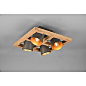 Trio Leuchten Bell Deckenleuchte (100 W, L x B x H: 39 x 9 x 19,8 cm, Nickel-antik/Holz, E14) | BAUHAUS