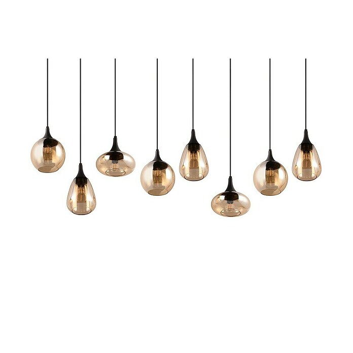 Trio Leuchten Lumina Pendelleuchte (8 Stk., 320 W, L x B x H: 34,5 x 121 x 150 cm, Amber, Schwarz, E14) | BAUHAUS