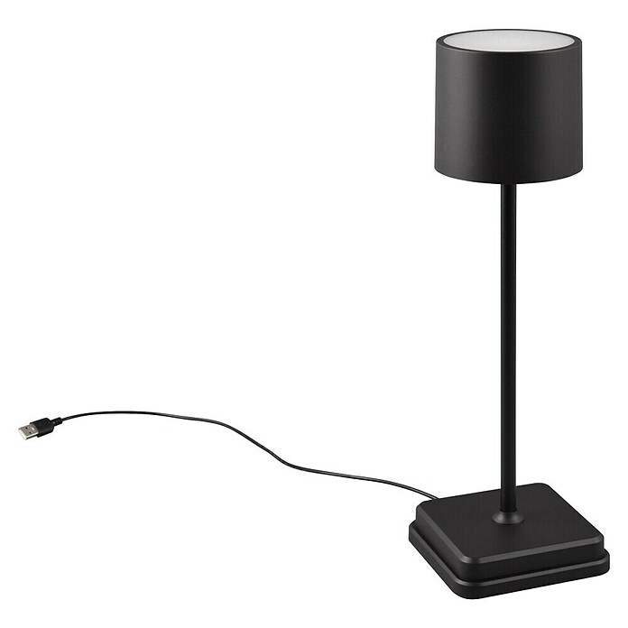 Reality Leuchten Accu-tafellamp Fernandez - oplaadbare lamp (1 W, l x b x h: 12,5 x 12,5 x 38 cm, Zwart, Meerkleurig) | BAUHAUS
