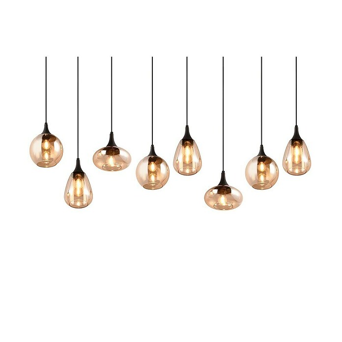 Trio Leuchten Lumina Pendelleuchte (8 Stk., 320 W, L x B x H: 34,5 x 121 x 150 cm, Amber, Schwarz, E14) | BAUHAUS