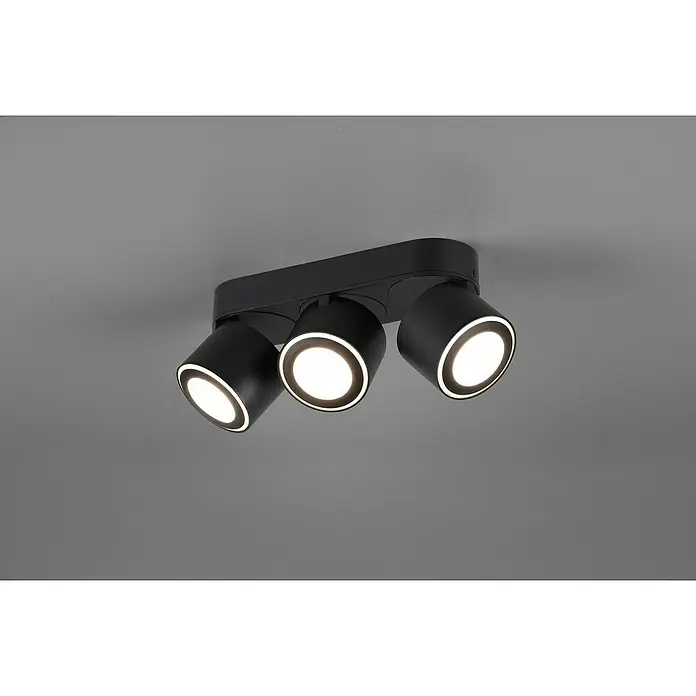 Trio Leuchten LED-Deckenstrahler Taurus - 15 W, Schwarz, Warmweiß, 3 Stk. - Schwarze Deckenleuchte mit drei Strahlern, die ein modernes und gerichtetes Lichtdesign für Innenräume bietet.