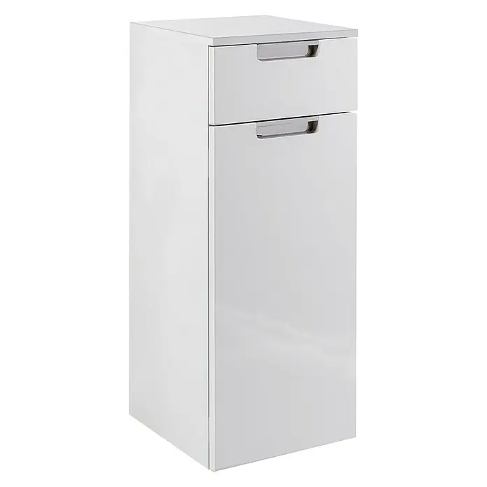 Schildmeyer Sunny Unterschrank - B x T x H: 33 x 35 x 88,5 cm, Weiß glänzend - Dieser elegante, hochglanzweiße Waschtischunterschrank mit zwei Schubladen ist die perfekte Ergänzung für moderne Badezimmer.