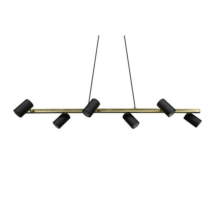 Trio Leuchten Marley Pendelleuchte (210 W, L x B x H: 18 x 115 x 150 cm, Schwarz/Gold, GU10, Anzahl Leuchtmittel: 6 Stk.) | BAUHAUS