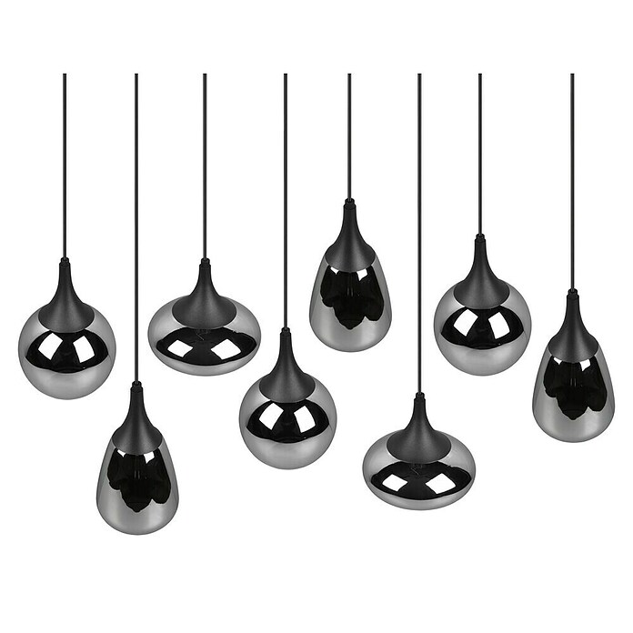 Trio Leuchten Lumina Pendelleuchte (8 Stk., 320 W, L x B x H: 34,5 x 121 x 150 cm, Chrom, Schwarz, E14) | BAUHAUS