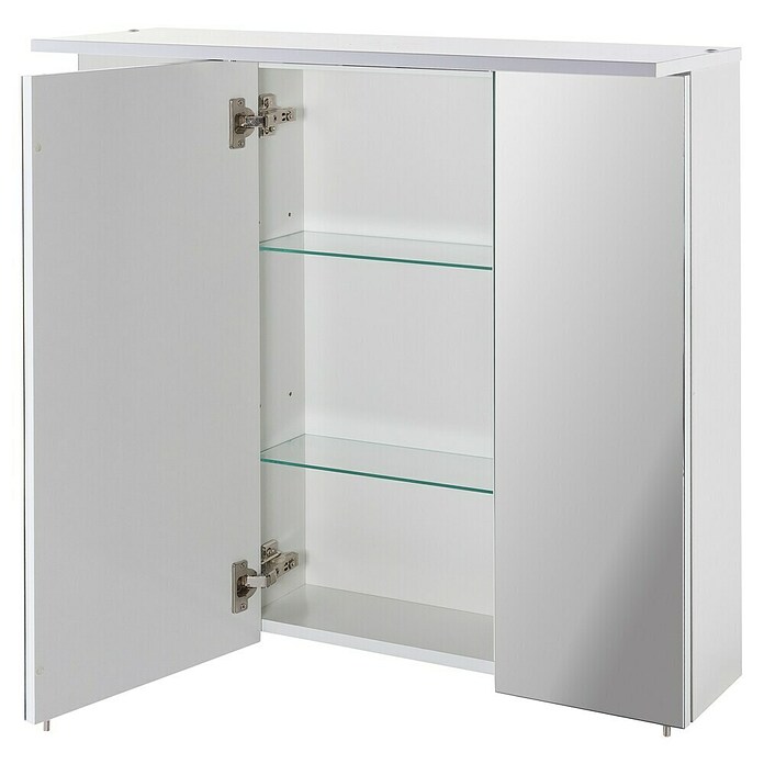 Schildmeyer Sunny LED-Spiegelschrank (B x H: 70 x 72,3 cm, Mit Beleuchtung, Spanplatte, Weiß)