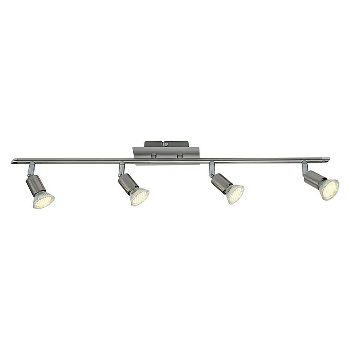 Tween Light Regleta LED Soma - 3 W, L x An x Al: 75,1 x 11,4 x 8,8 cm, GU10 - Lámpara colgante con cuatro focos. La sencilla lámpara de diseño cromado tiene cuatro focos LED giratorios e inclinables, ideal para espacios de vida y de trabajo.