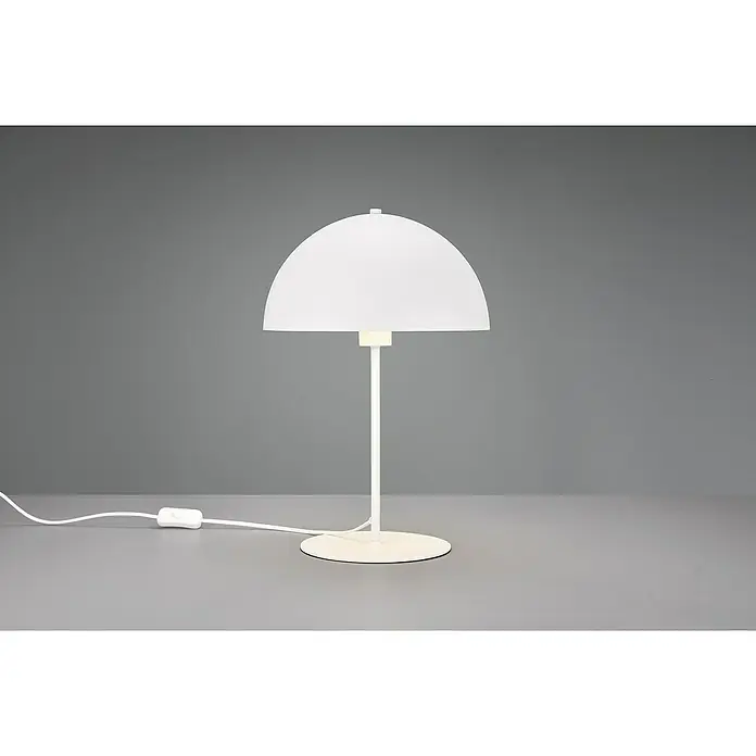 Trio Leuchten Tischleuchte rund Nola - 40 W, Ø x H: 30 x 45 cm, Weiß matt, E27 - Elegante weiße Tischleuchte mit halbkugelförmigem Schirm, ideal für modernes Ambiente. Bietet stilvolle Beleuchtung.