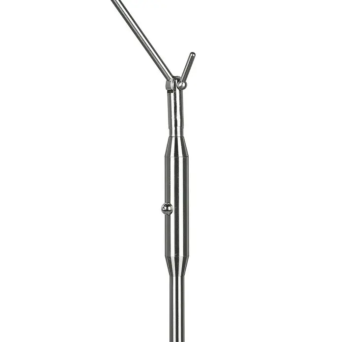 Trio Leuchten Franklin LED-Stehleuchte - 6 W, Höhe: 133 cm, Nickel, Mehrfarbig - Detailaufnahme eines verstellbaren Stativs aus Metall mit beweglichen Armen und einer glänzenden Oberfläche. Vielseitiges Zubehör für Fotografie.