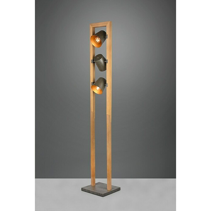 Trio Leuchten Bell Stehleuchte (75 W, Höhe: 150 cm, Nickel-antik/Holz, E14) | BAUHAUS